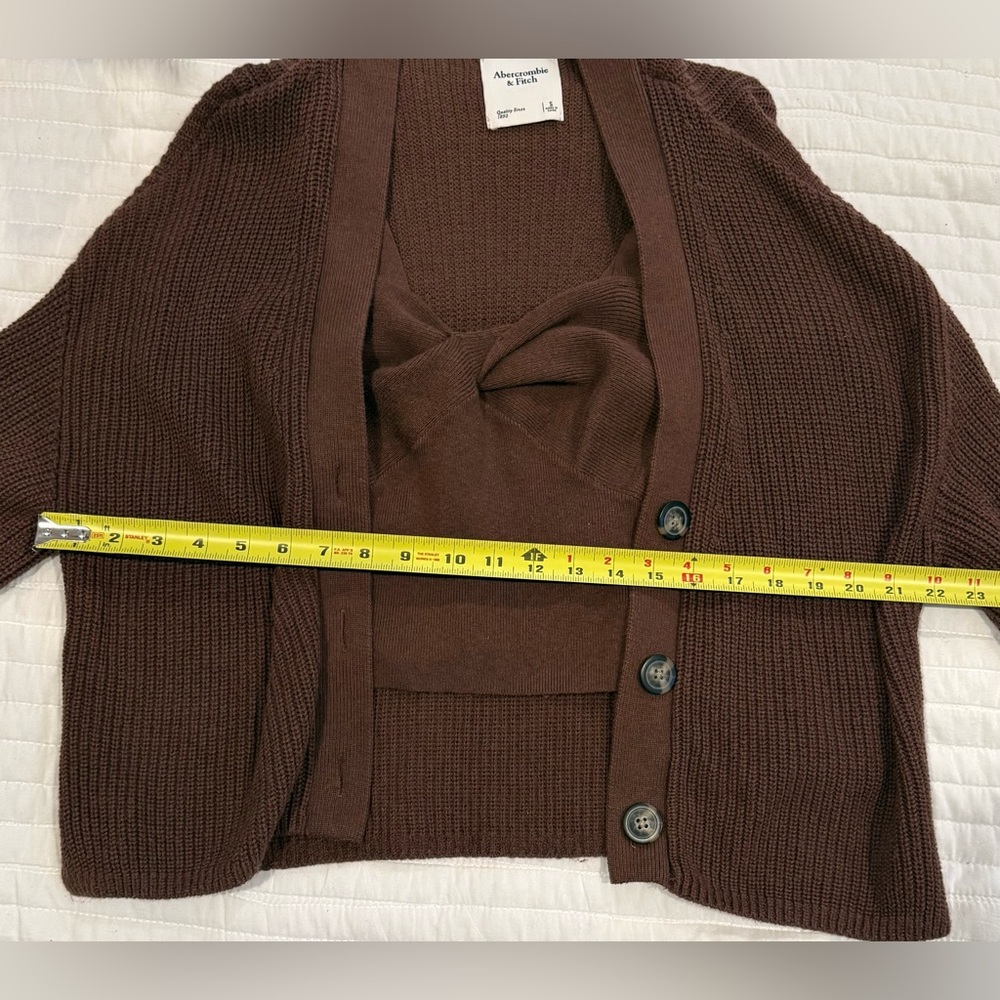 Abercrombie & Fitch Twist Sweater Tank & Cardigan Matching Set Women's Small - Picture 8 of 8
